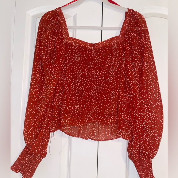 Red Ruffle Blouse - Picture 3 of 5